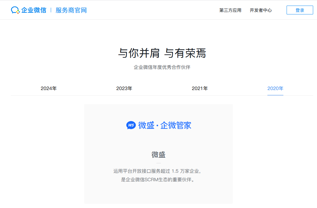 2020年企业微信年度优秀合作伙伴-微盛·企微管家