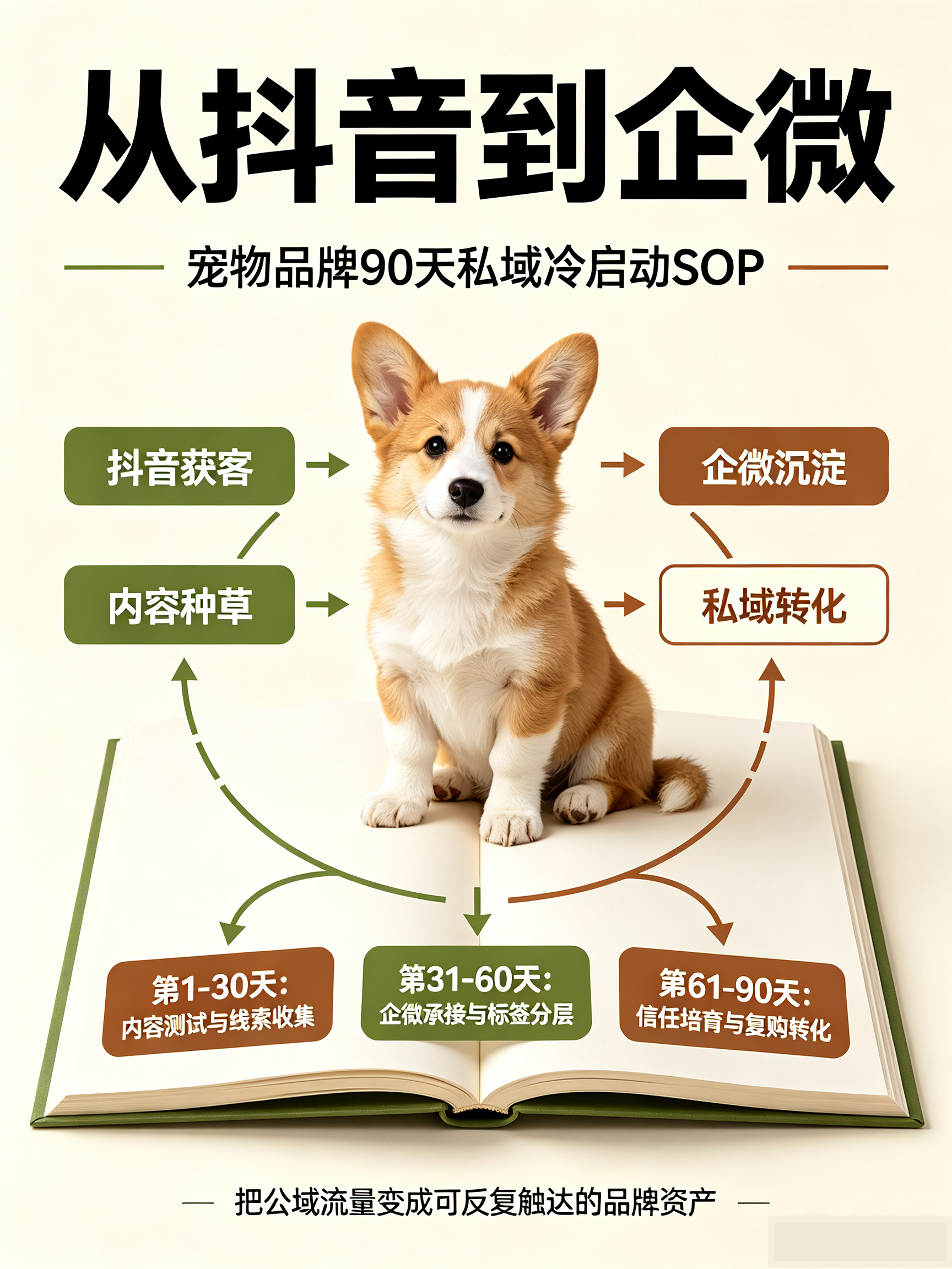 从抖音到企微，宠物品牌90天私域冷启动SOP